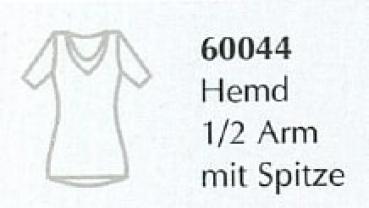 Preview: Feinwäsche soft- Damen Hemd 1/2 Arm mit Spitze
