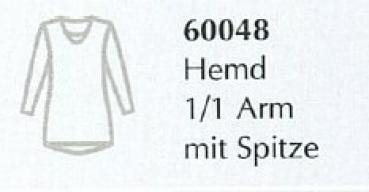 Preview: Feinwäsche soft- Damen Hemd 1/1 Arm mit Spitze